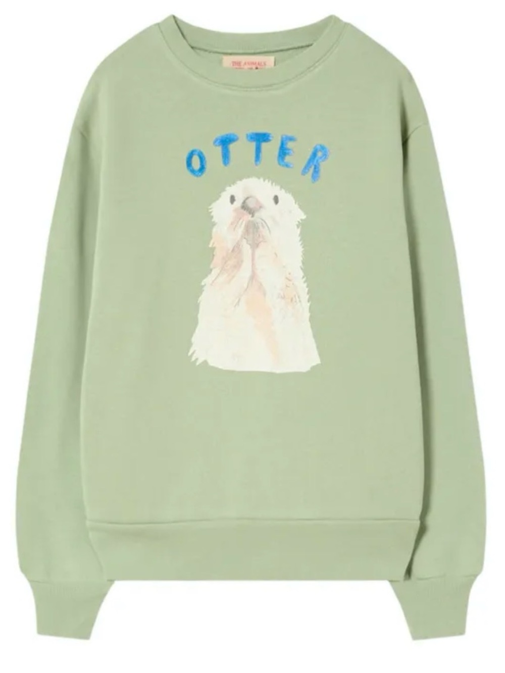 The Animals Observatory Kids' Otter Sweatshirt - Sage Green